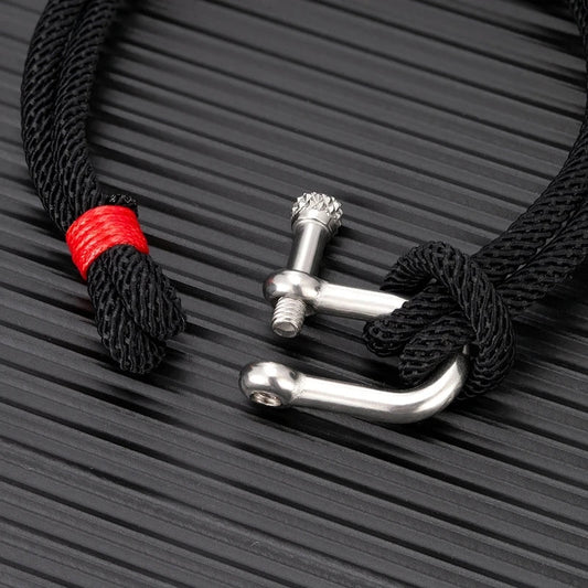 Rocamar Unisex Nautical Bracelet with Anchor and Double Gray Thread deideas