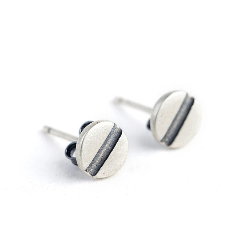 Sterling Silver Nail Stud Earrings Hypoallergenic Street-Style Design