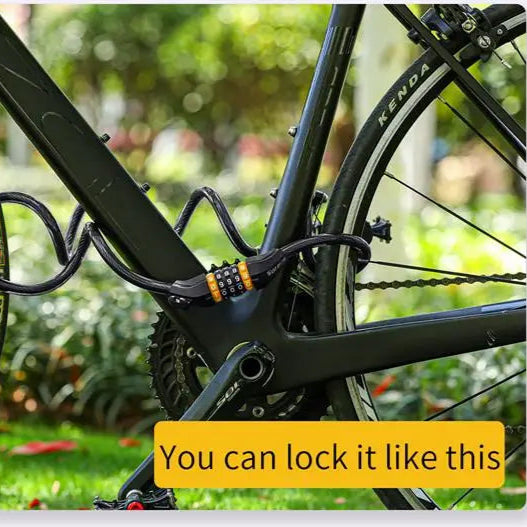 Bike Cable Lock Anti-Theft Password Security for MTB, Road, Scooter & Motorcycle