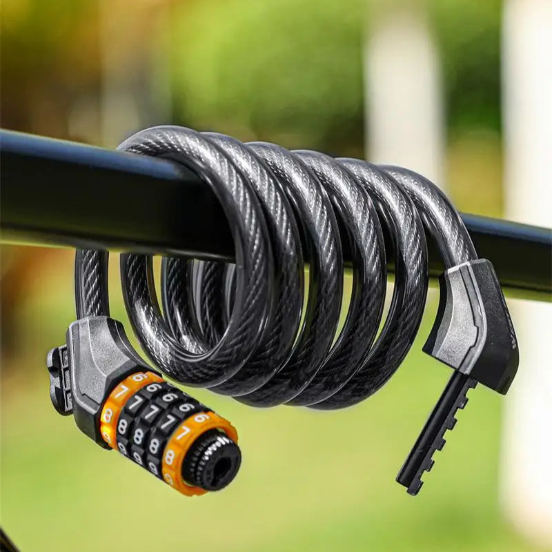 Bike Cable Lock Anti-Theft Password Security for MTB, Road, Scooter & Motorcycle