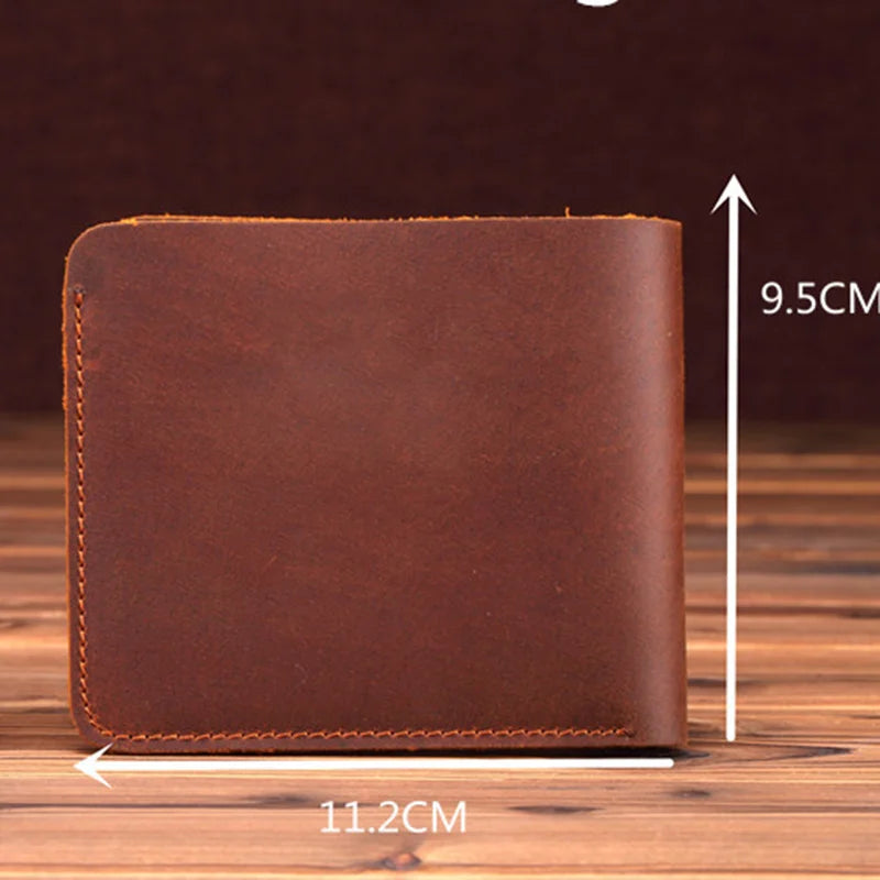 Portefeuille en cuir Iron Road - Bifold mince fait main pour homme