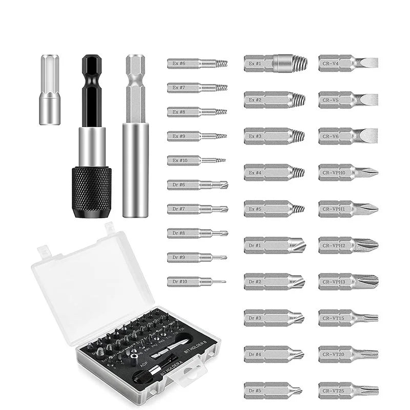 Damaged screw extractor, bit set, screwdriver extractor, bolt disassembly