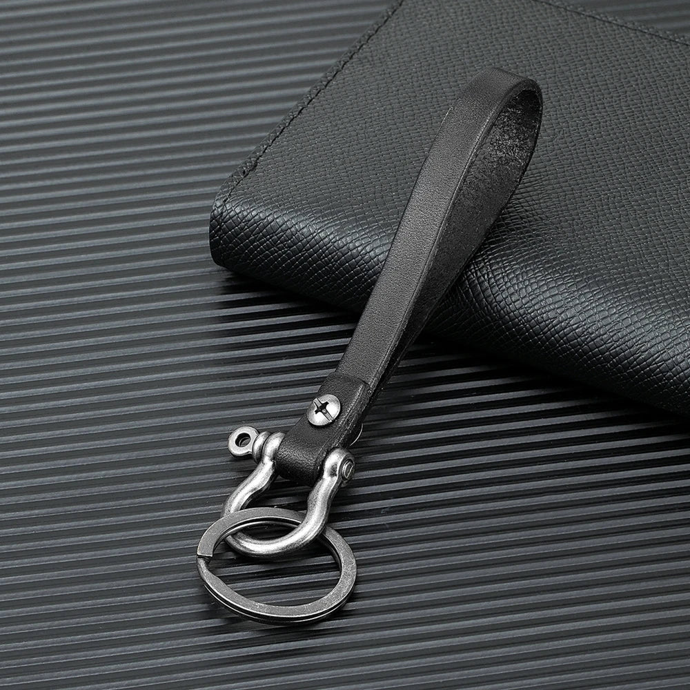 RideHook Nautical Shackle Leather Keyring