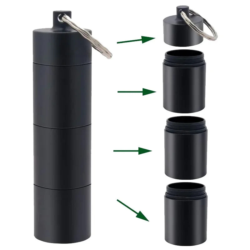 Pastillero portátil pequeño: organizador impermeable y sellado