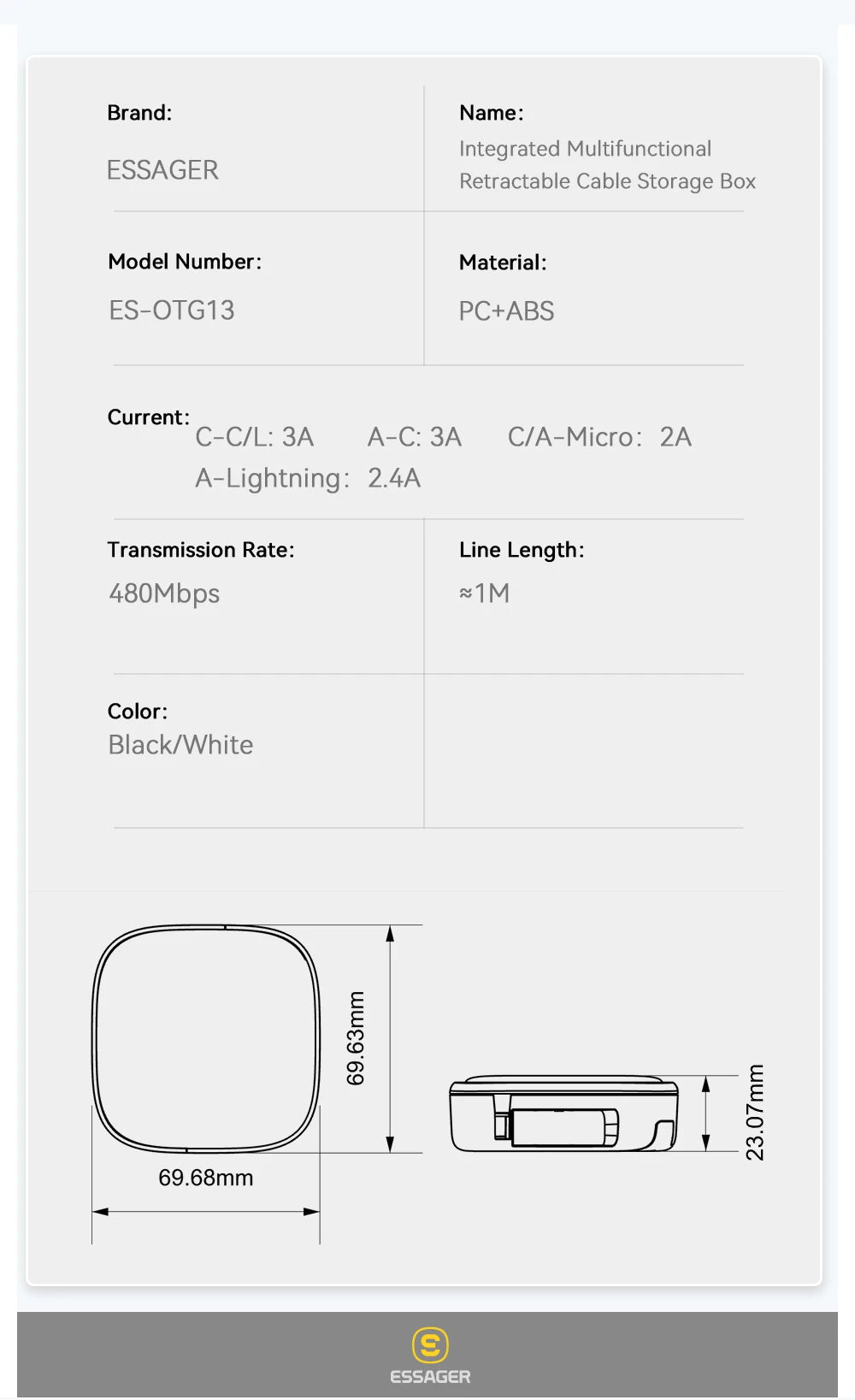60W Fast Charger Travel Kit - 3-in-1 USB-C Cable, Storage Box & Phone Stand
