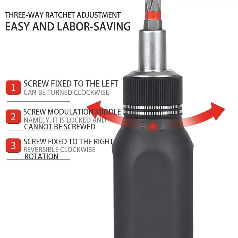 Ratchet precision screwdriver with Phillips Torx magnetic drill bit