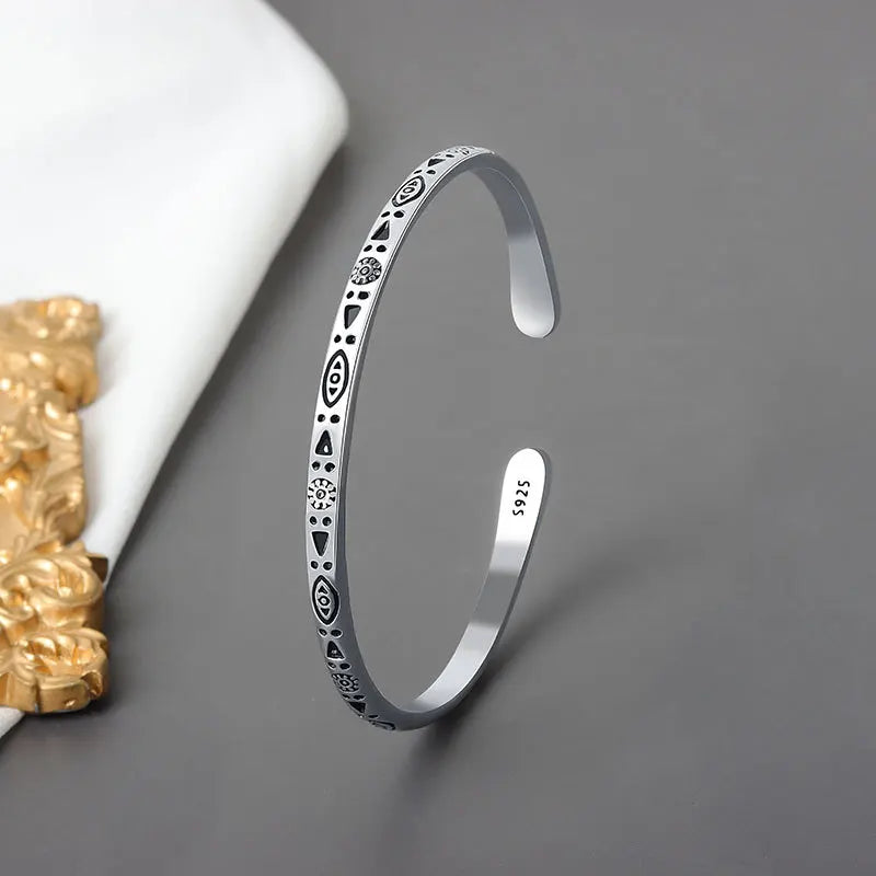 Feather Cuff Bracelet Adjustable Metal Bangle for Men & Women