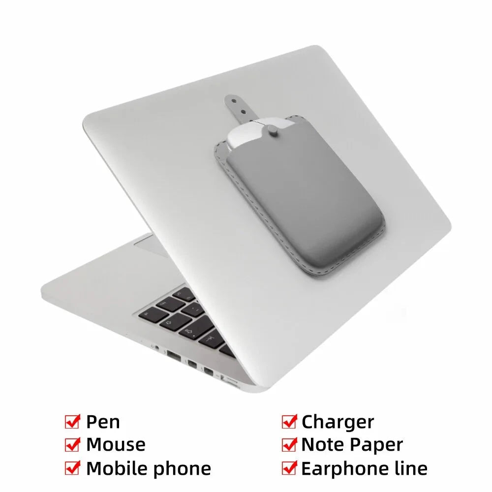 Adhesive Laptop Storage Pouch Elastic Organizer for Mouse & Accessories deideas
