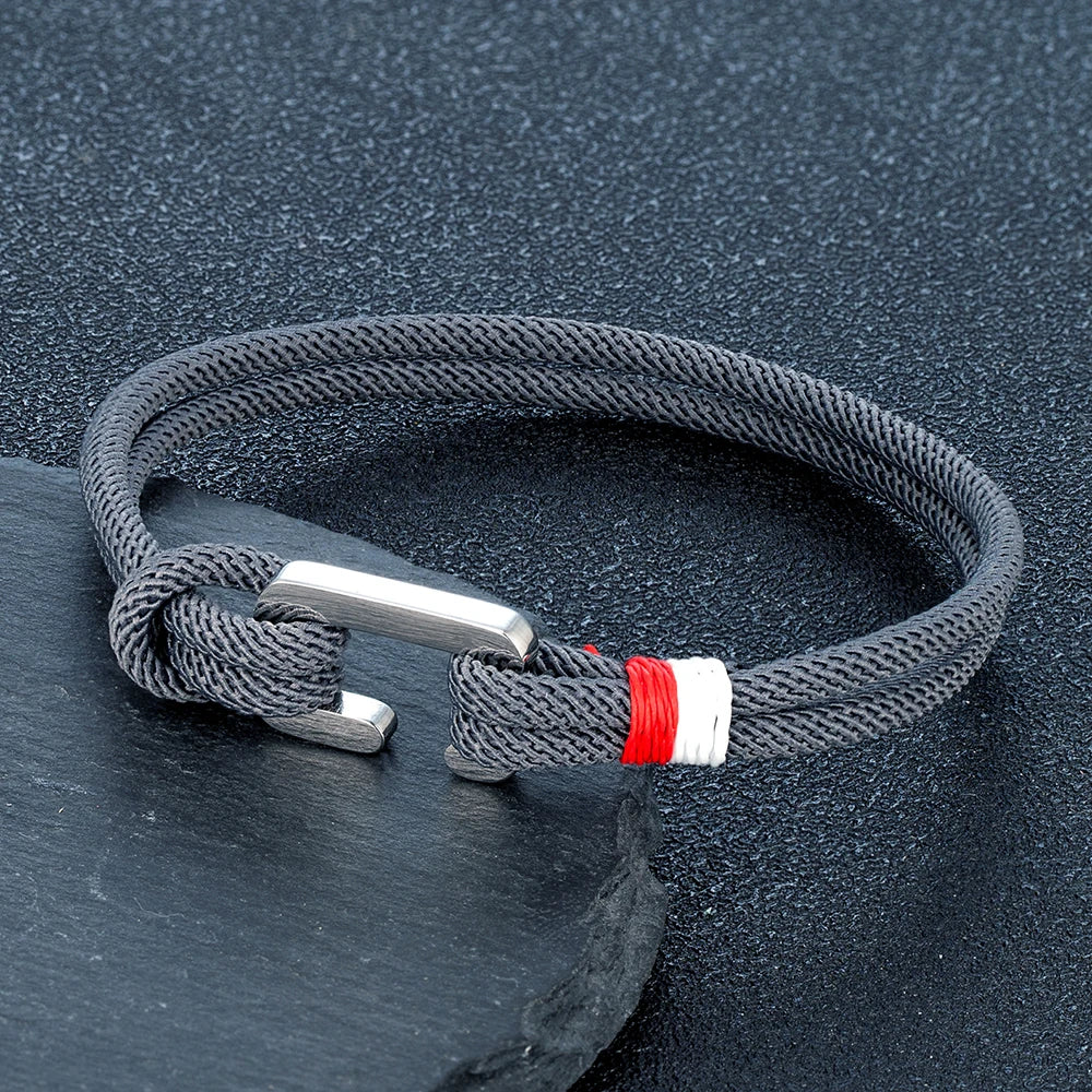 Boho Style Nylon Rope Bracelet Stainless Steel Mini Clasp