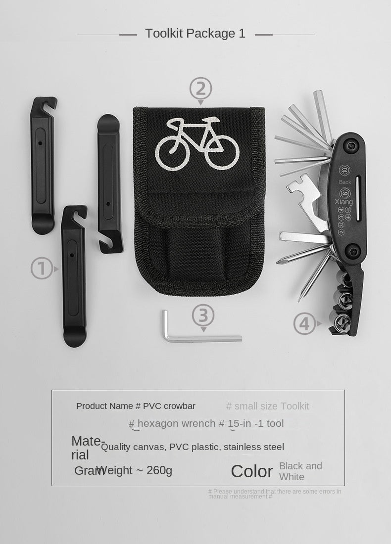 Bicycle Repair Tool Kit Pump Tire Patch Multifunctional Wrench