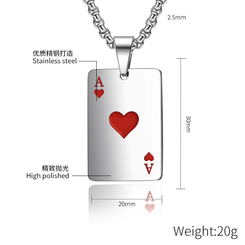 AceChain Lucky Ace Pendant Necklace for You