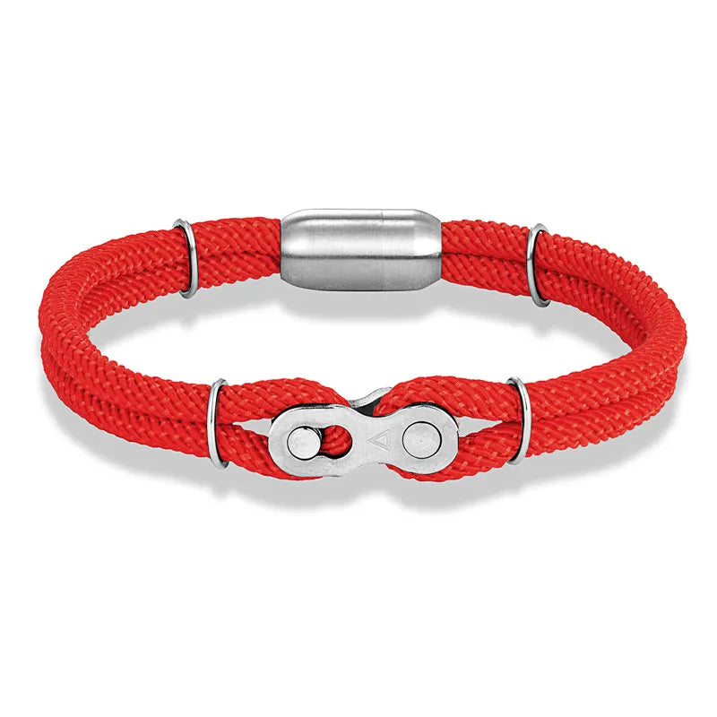 Biker Chain Magnetic Bracelet Rugged Rope & Rock Style