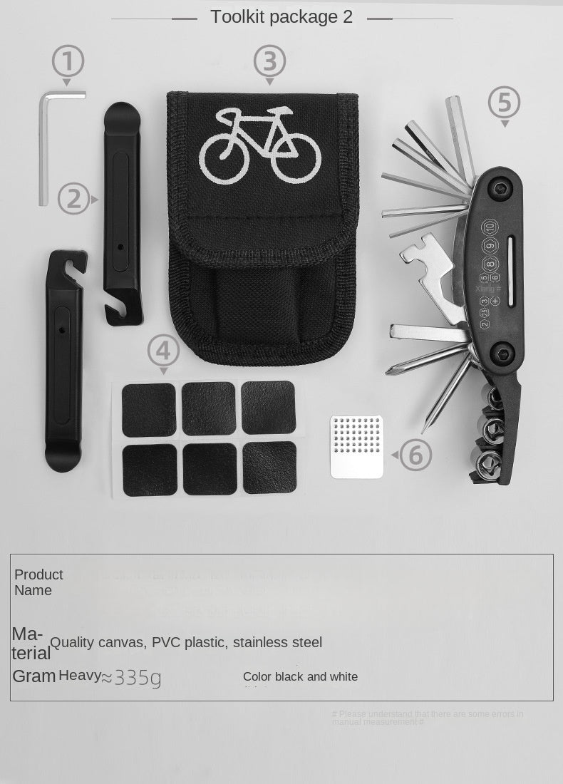 Bicycle Repair Tool Kit Pump Tire Patch Multifunctional Wrench