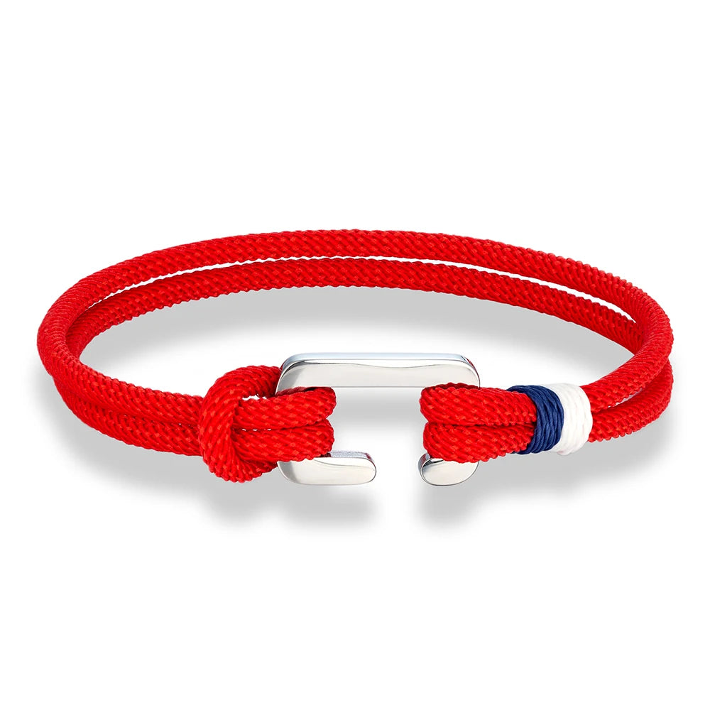 Boho Style Nylon Rope Bracelet Stainless Steel Mini Clasp