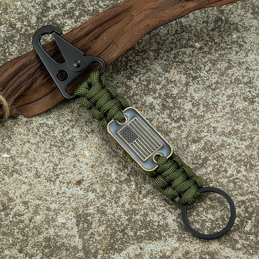 Freedom Clip USA Flag Paracord Keychain