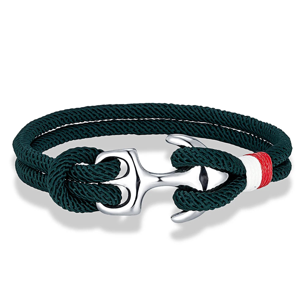 Nautical Survival Bracelet Dual Rope with Stainless Steel Anchor
