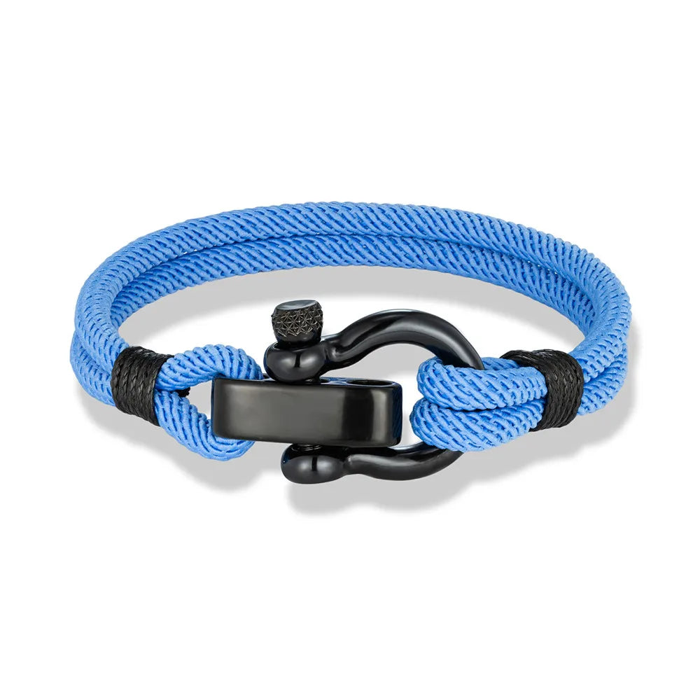 Outdoor Rescue Bracelet Durable Rope & Steel Shackle Buckle