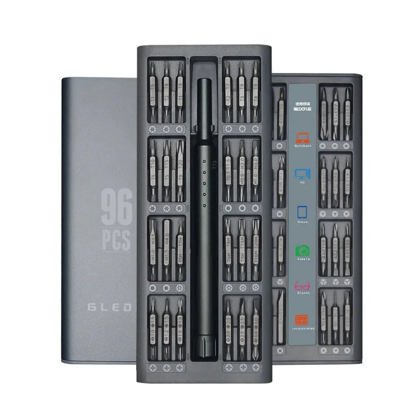 Screwdrivers 96 in 1 small, repair kit for glasses, watches, PC, iPhone deideas