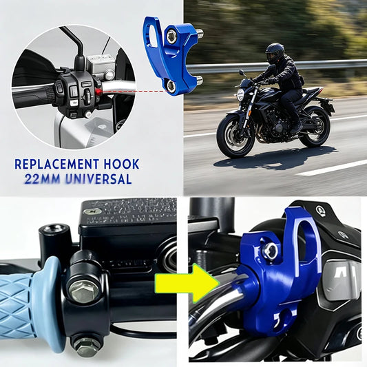 CNC Helmet Hanger & Bag Hook for Kawasaki KLR 650 – Brake Cylinder Clamp Mount