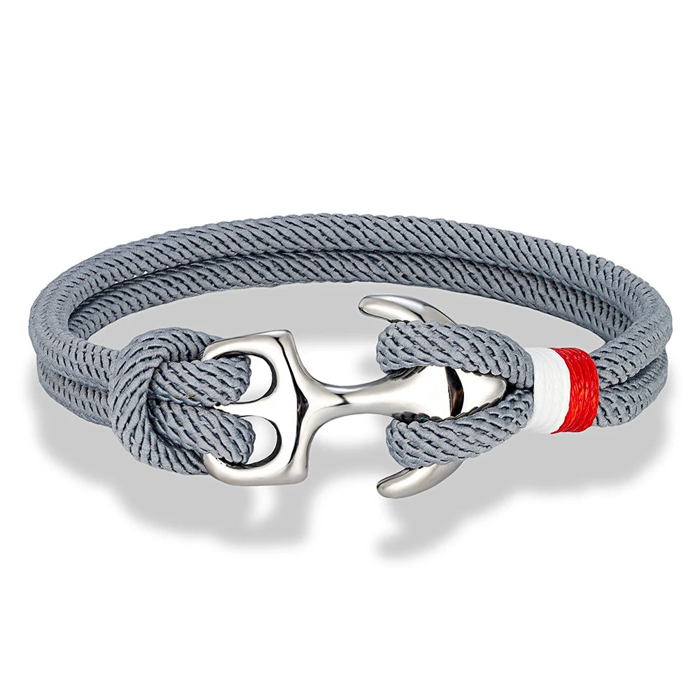 Nautical Survival Bracelet Dual Rope with Stainless Steel Anchor