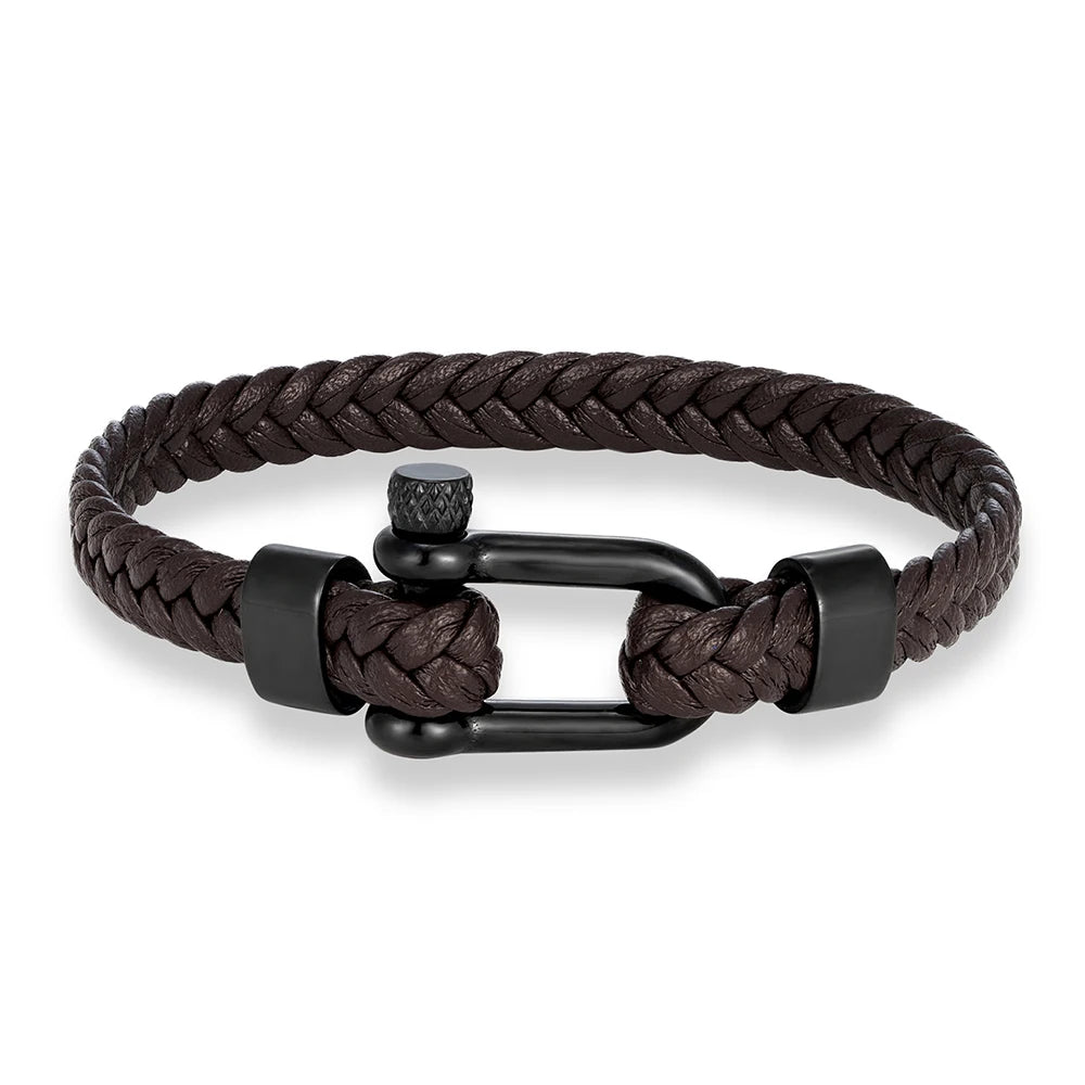 Minimalist Leather Bracelet - Magnetic Clasp, Stainless Steel