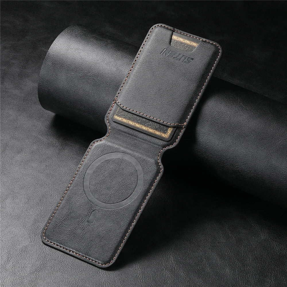 豪华 MagSafe 磁性皮革钱包,适用于 iPhone 16 Pro Max、15、14、13、12 和 11
