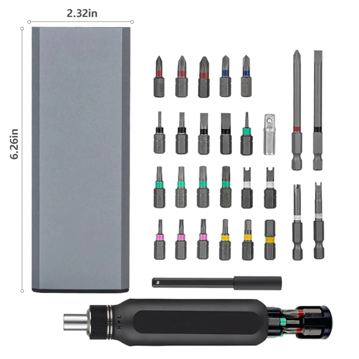 Ratchet precision screwdriver with Phillips Torx magnetic drill bit