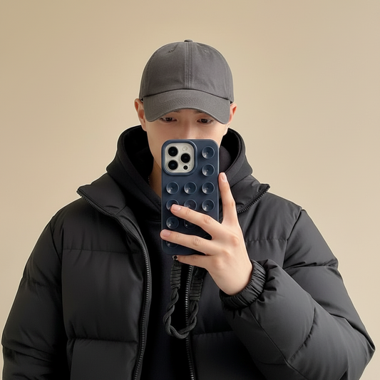 Silicone iPhone Case with Lanyard - Shockproof, Anti-Slip, 6 Colors, iPhone 11-17 Pro Max