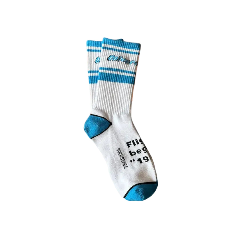 Chicago Street Crew Socks – Bold Letter Pattern, Cotton Blend