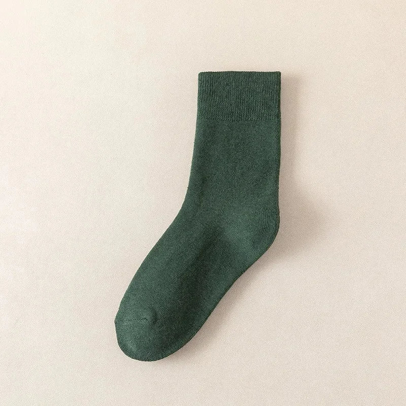 Classic Winter Cotton Mid-Calf Socks Premium Warmth & Comfort