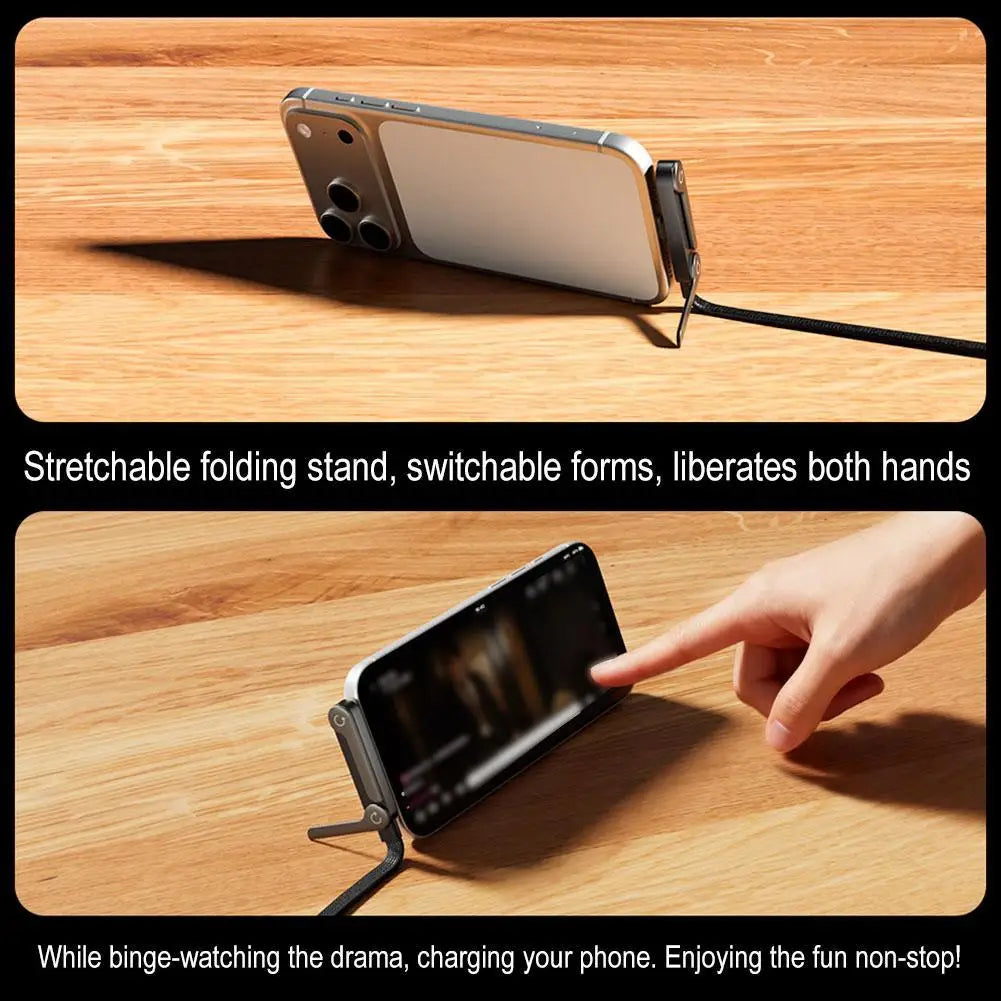 240W Fast Charging Cable with Foldable Stand - Type-C USB-A 2-in-1