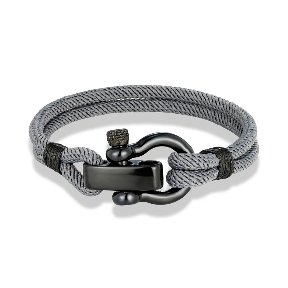 Outdoor Rescue Bracelet Durable Rope & Steel Shackle Buckle