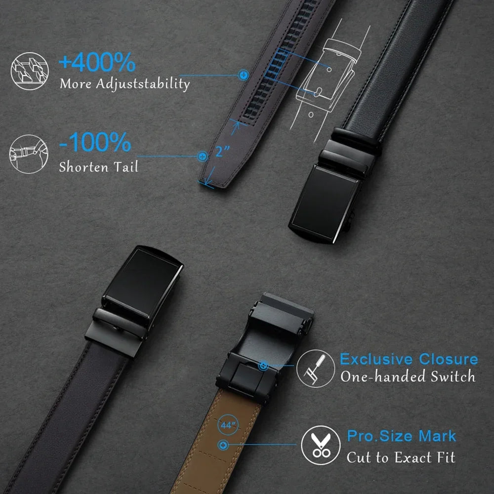Leather Belt with Automatic Buckle - Elegance and Perfect Fit