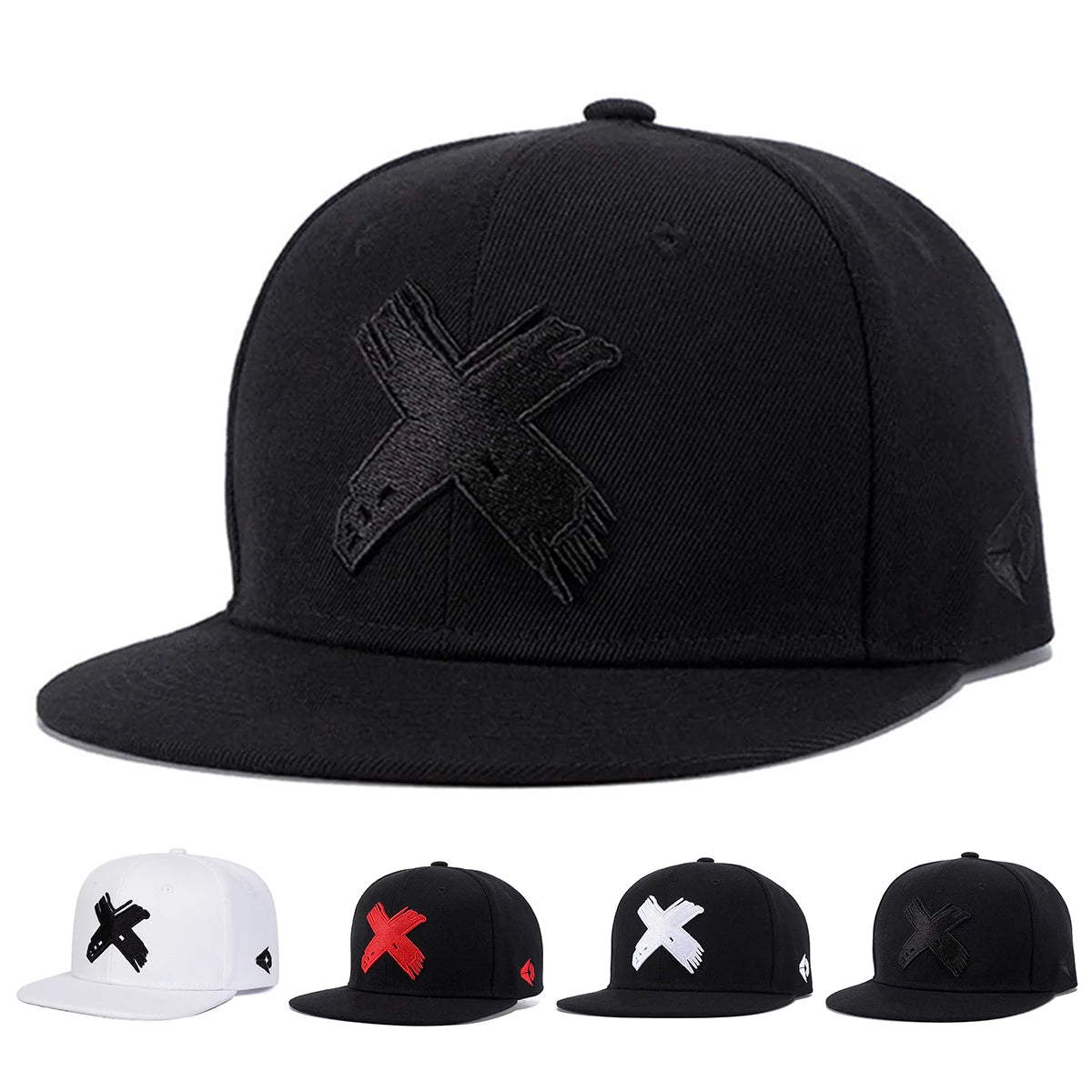 Hat Snapback Cap X Logo Casual Spring & Autumn Hip-Hop Style
