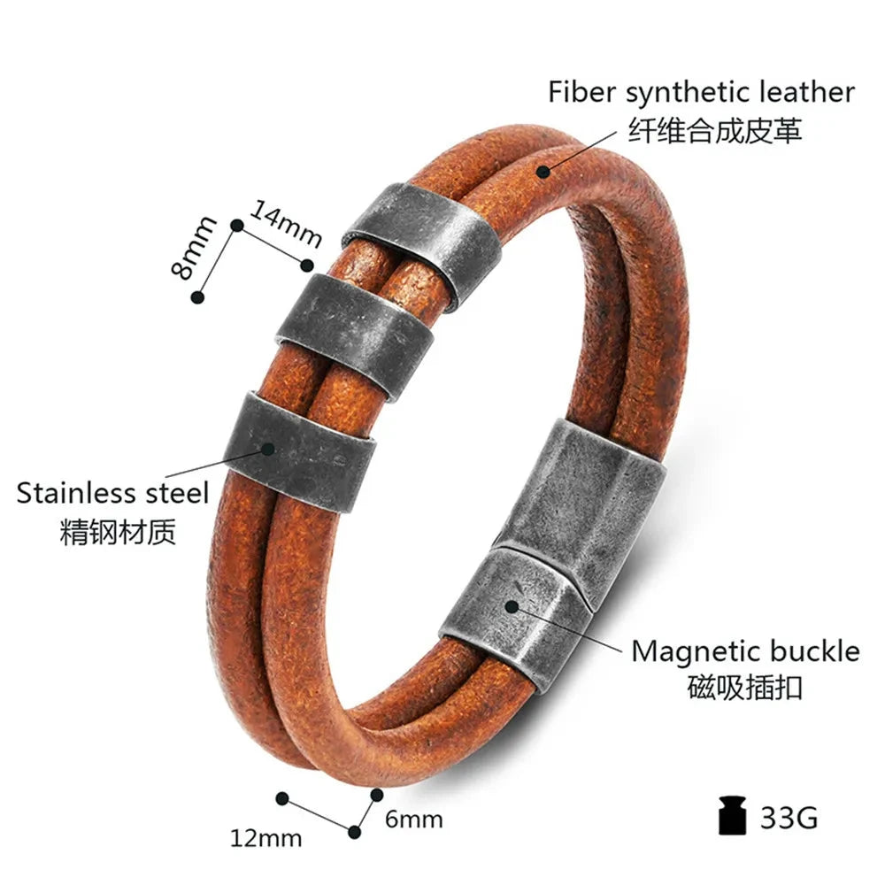 Equestrian Edge Vintage Double Strand Leather Bracelet deideas