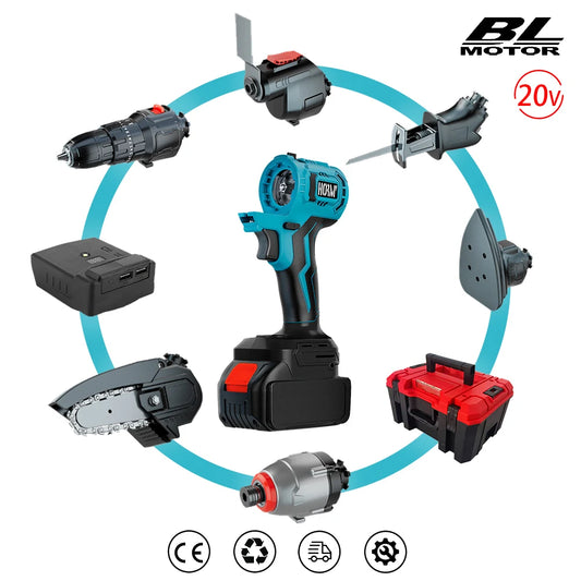 21V Brushless Multitool Power Tool Kit – Drill, Saw, Polisher & More | 13 Configs