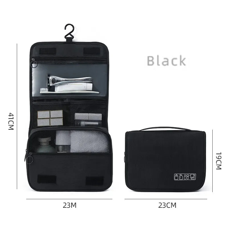 Waterproof Hanging Toiletry Bag - Oxford Fabric, 19x10x24cm, 3 Colors
