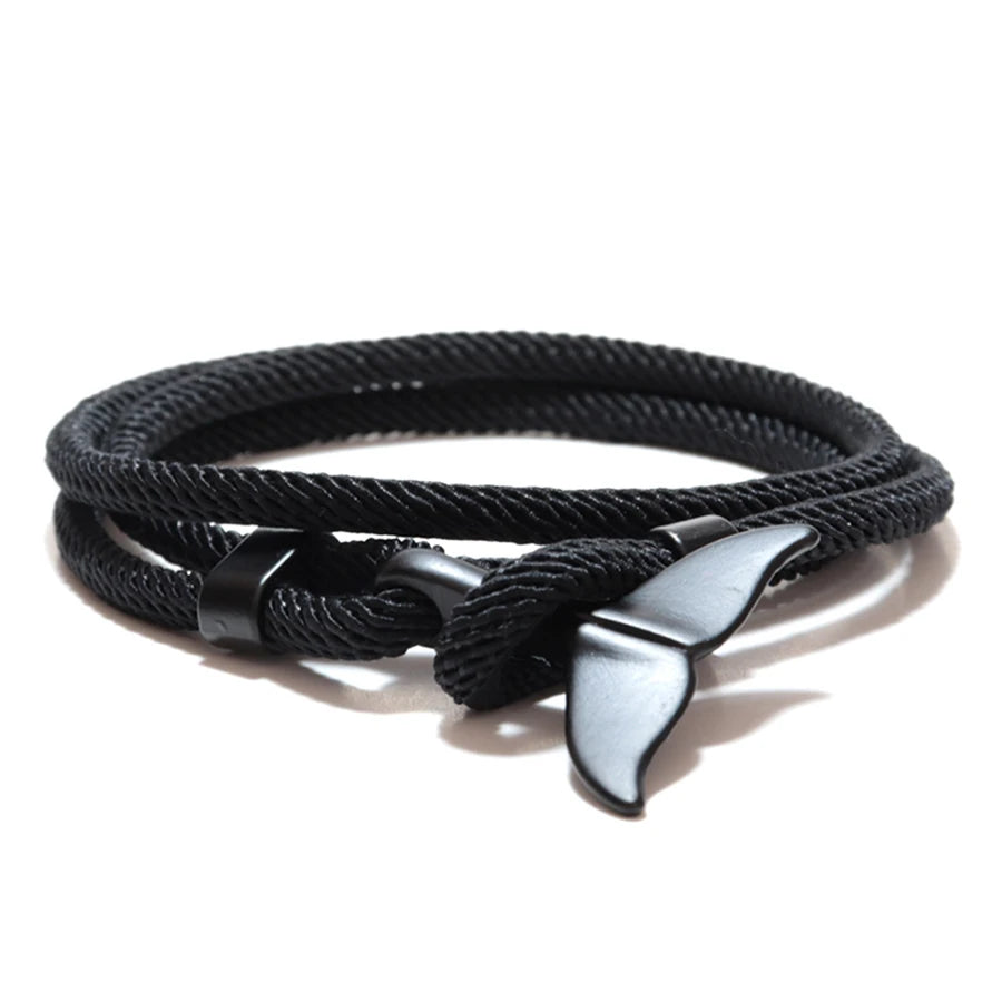 Tidal - Pulsera con dije de cola de ballena, ajustable, unisex