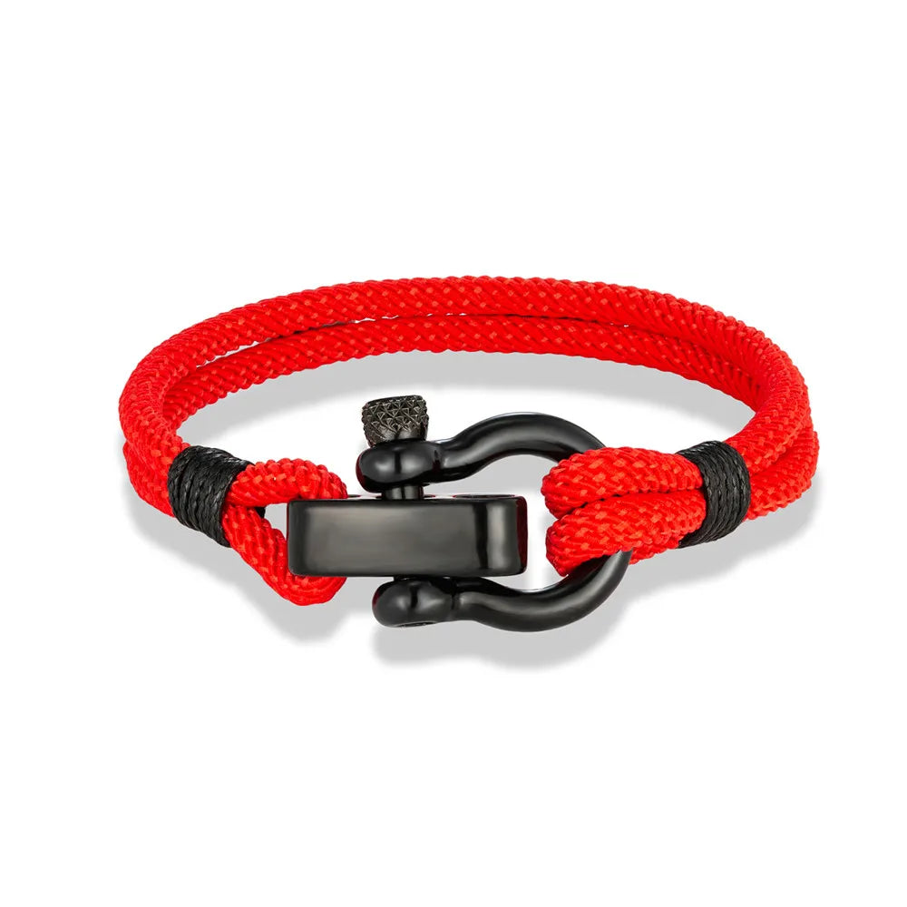 Outdoor Rescue Bracelet Durable Rope & Steel Shackle Buckle