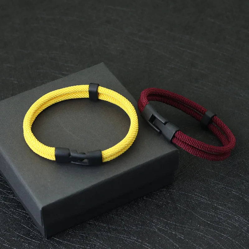 Dual Weave Bracelet Represents the double layer intertwined with style and resistance