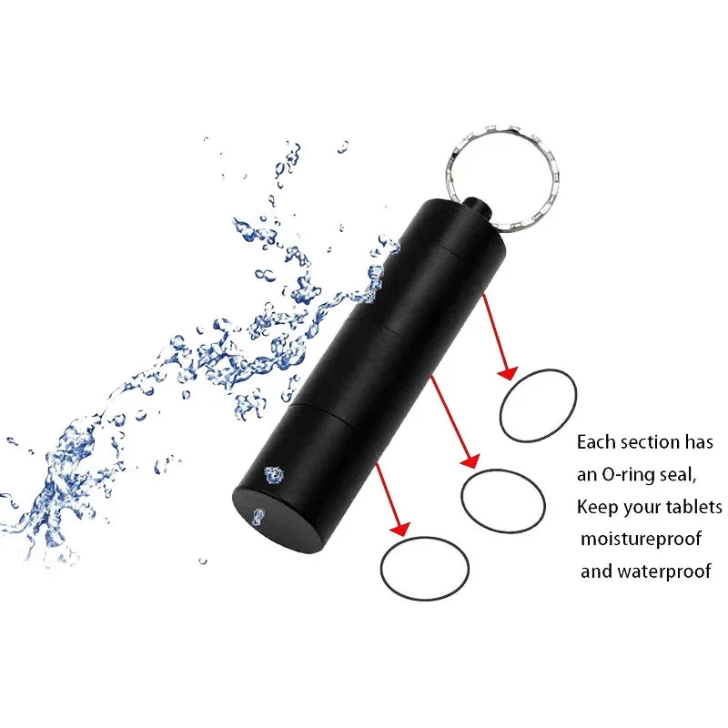 Pastillero portátil pequeño: organizador impermeable y sellado