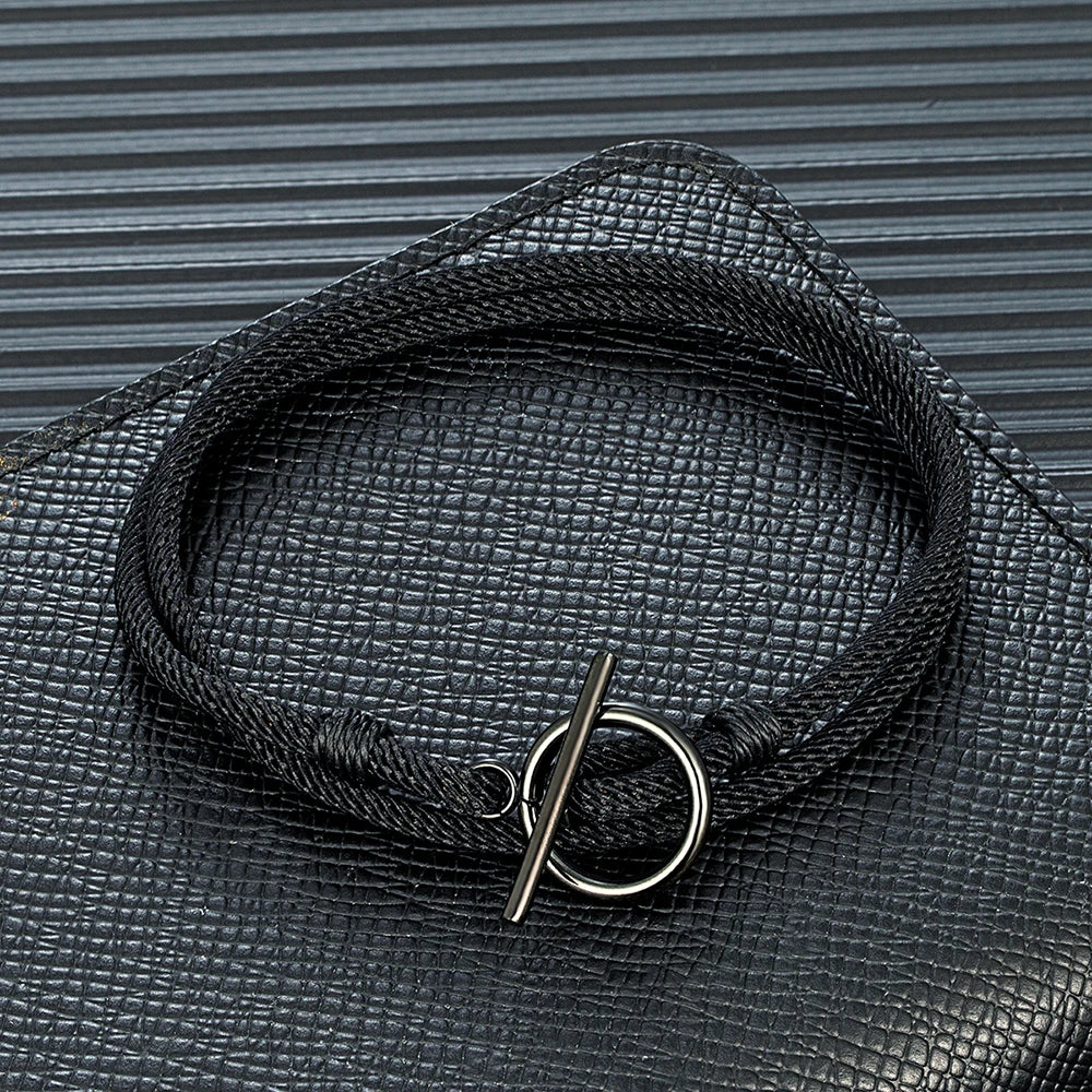 Stylish Rope Bracelet Nautical Design with Stainless Steel OT Buckle