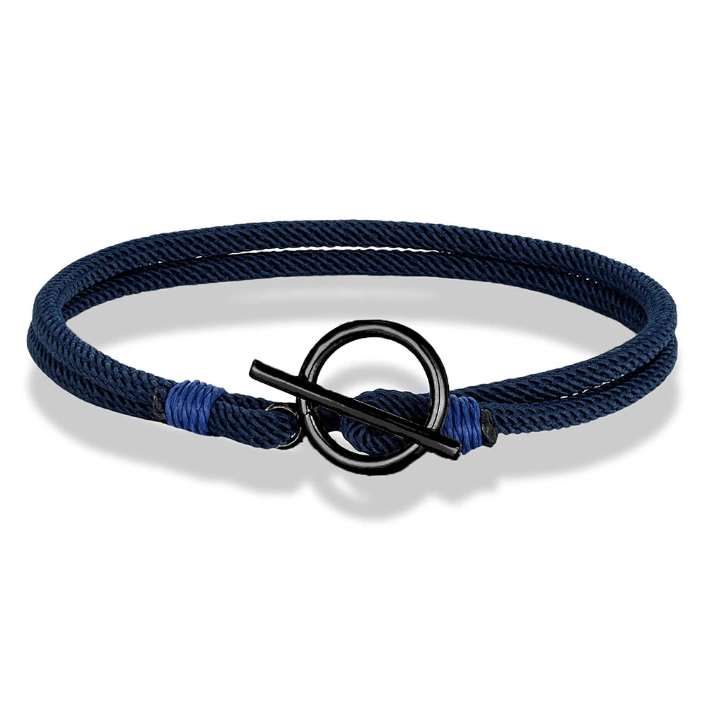 Stylish Rope Bracelet Nautical Design with Stainless Steel OT Buckle