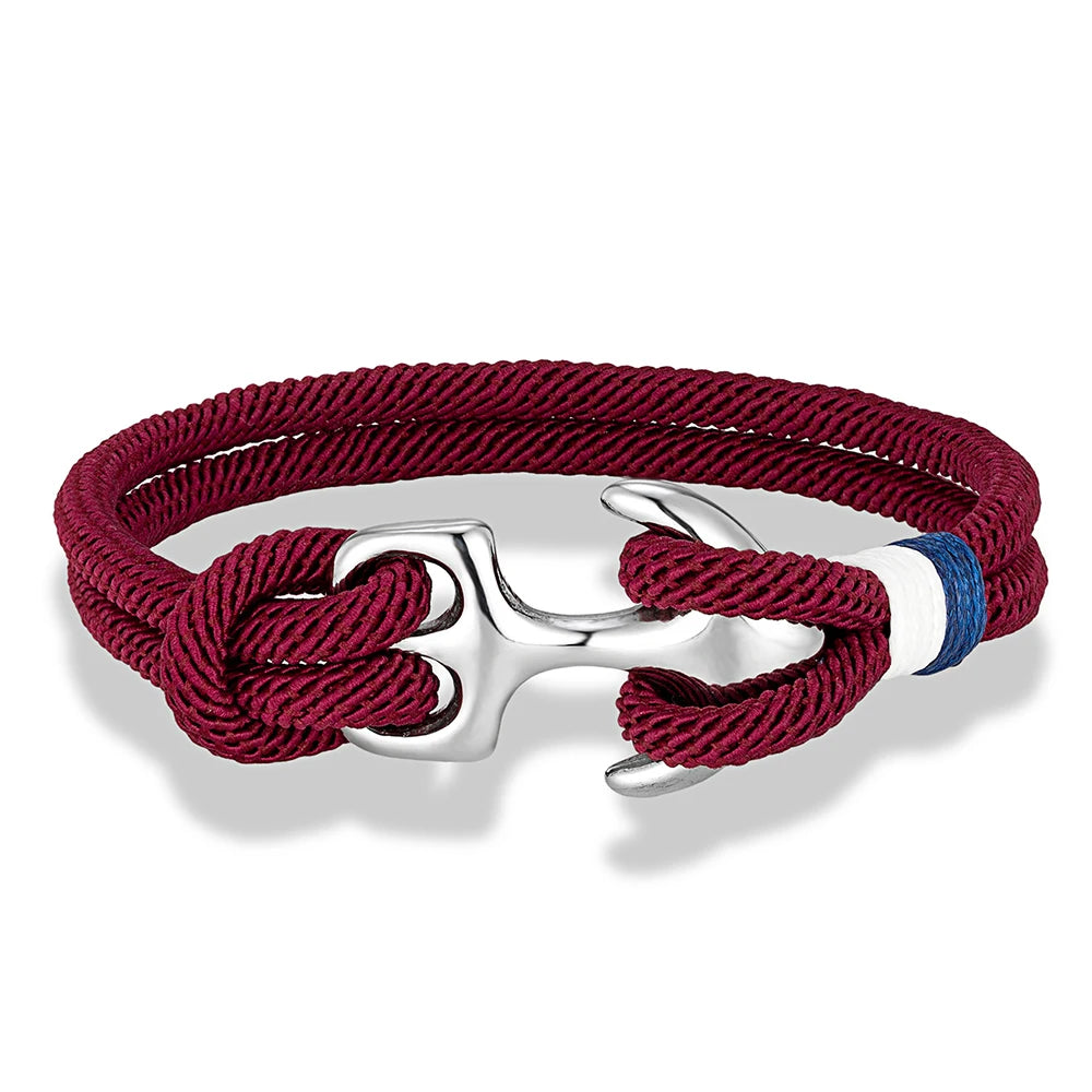 Nautical Survival Bracelet Dual Rope with Stainless Steel Anchor