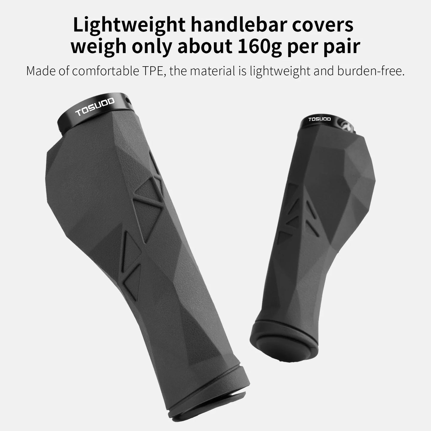 Puños ergonómicos para manillar de bicicleta - Aluminio + Goma, 13,5cm, 184g/par, 2 Colores