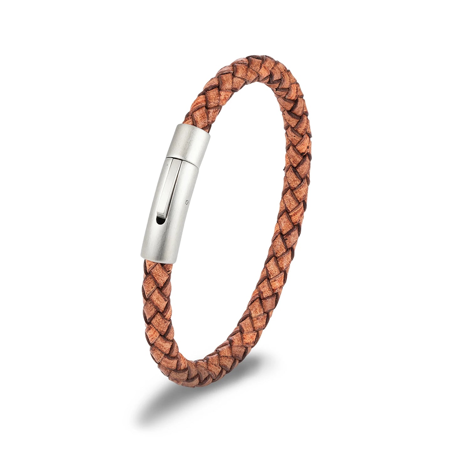Pulsera de cuero trenzado con cierre magnético - Accesorio de golf premium
