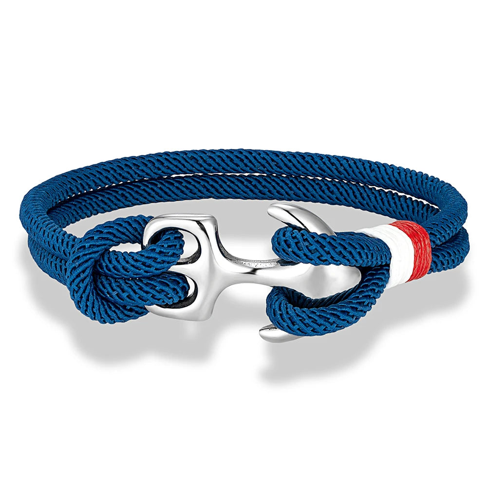 Nautical Survival Bracelet Dual Rope with Stainless Steel Anchor