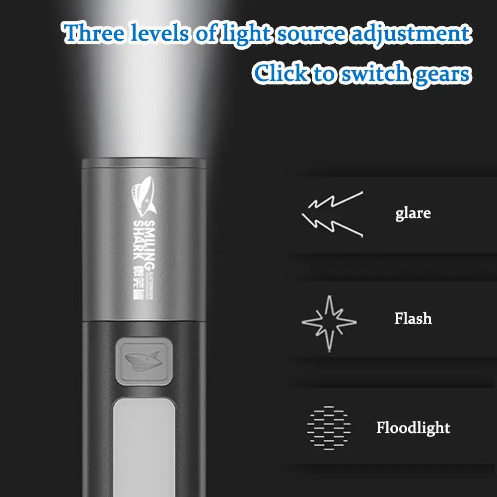 Waterproof USB Rechargeable LED Flashlight with Bicycle Stand