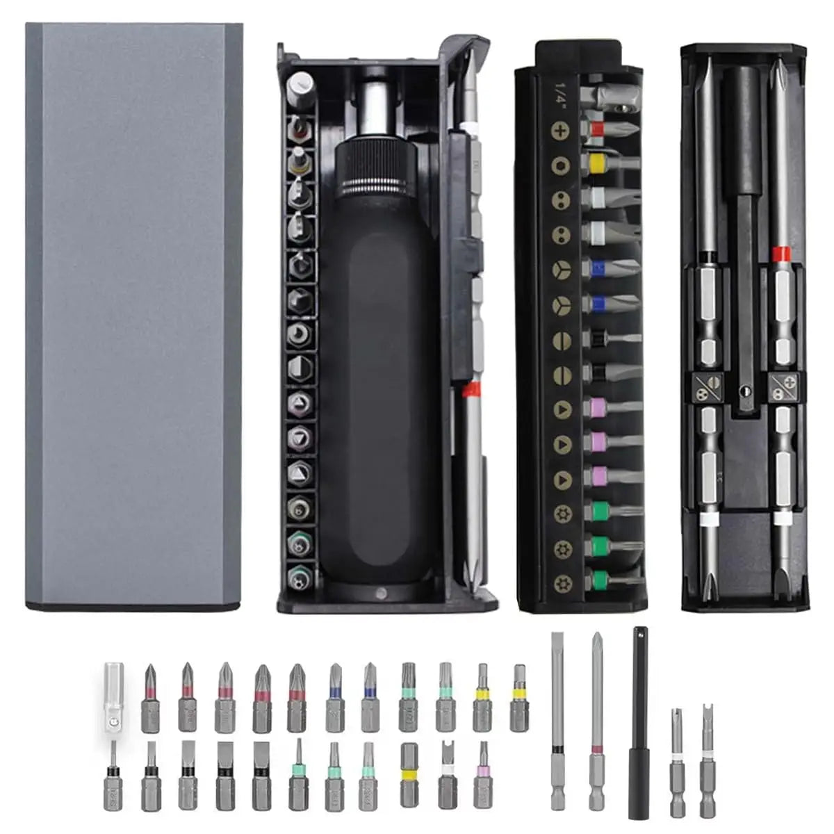 Ratchet precision screwdriver with Phillips Torx magnetic drill bit