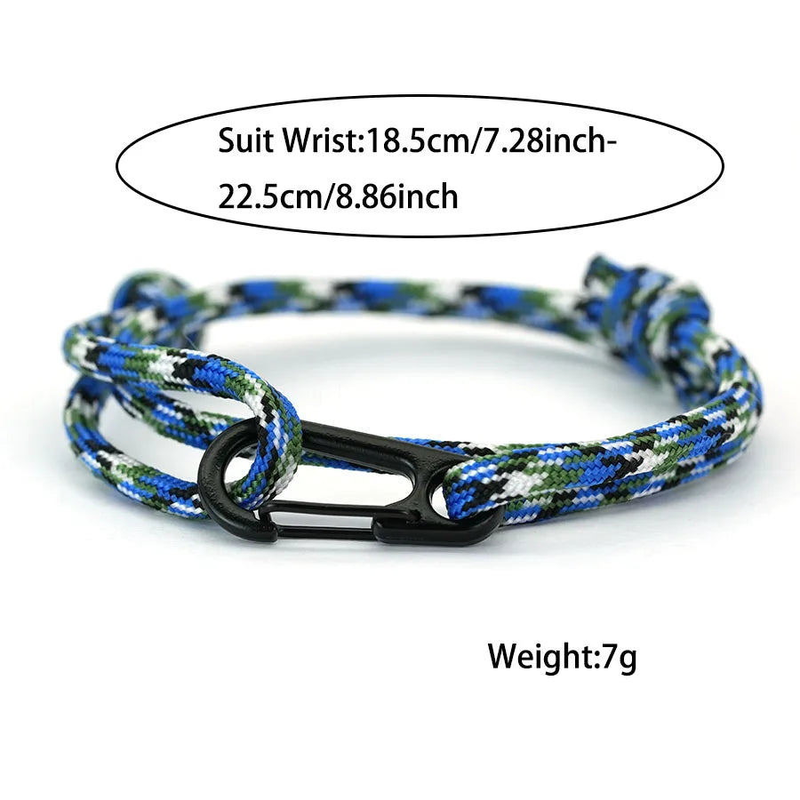 Military Paracord Bracelet for Men – Tactical Rope Wristband, 5 Colors
